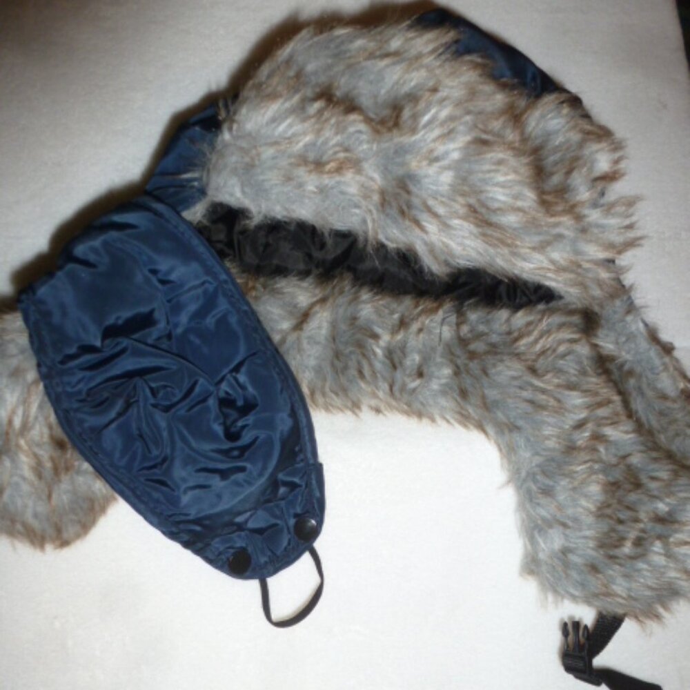 Warm winter Adorable faux fur trapper hat with mouth cover